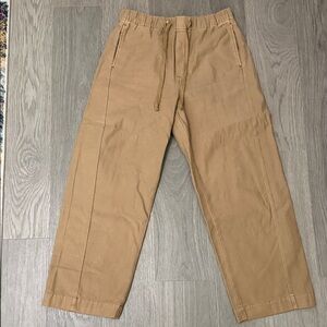 MOTHER Wide Leg Drawstring Pants in Tan
